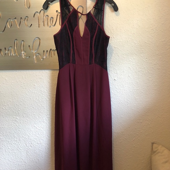 burgundy dress for mother of the bride Burgundy A-Line Long Sleeves High Low Satin Mother Of The Bride/Groom Dresses, Burgundy main image 0
